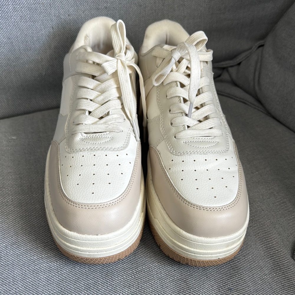 Cream and Tan Sneakers